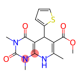 methyl 1,3,7-trimethyl-2,4-dioxo-5-(2-thienyl)-1,2,3,4,5,8-hexahydropyrido[2,3-d]pyrimidine-6-carboxylate