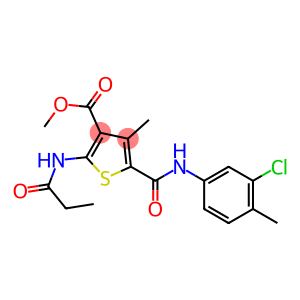 methyl 5-{[(3-chloro-4-methylphenyl)amino]carbonyl}-4-methyl-2-(propanoylamino)thiophene-3-carboxylate