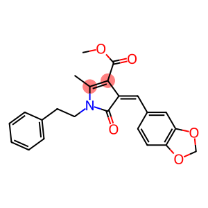 methyl 4-(1,3-benzodioxol-5-ylmethylene)-2-methyl-5-oxo-1-(2-phenylethyl)-4,5-dihydro-1H-pyrrole-3-carboxylate