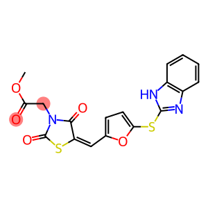 methyl (5-{[5-(1H-benzimidazol-2-ylsulfanyl)-2-furyl]methylene}-2,4-dioxo-1,3-thiazolidin-3-yl)acetate