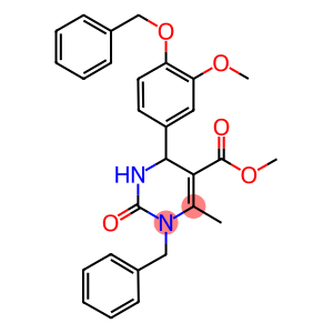 methyl 6-methyl-4-{3-(methyloxy)-4-[(phenylmethyl)oxy]phenyl}-2-oxo-1-(phenylmethyl)-1,2,3,4-tetrahydropyrimidine-5-carboxylate