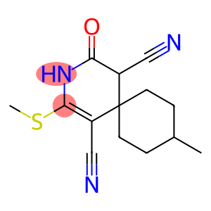 9-methyl-2-(methylsulfanyl)-4-oxo-3-azaspiro[5.5]undec-1-ene-1,5-dicarbonitrile