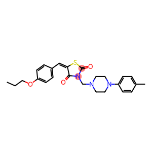 3-{[4-(4-methylphenyl)-1-piperazinyl]methyl}-5-(4-propoxybenzylidene)-1,3-thiazolidine-2,4-dione