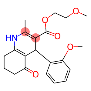 2-(methyloxy)ethyl 2-methyl-4-[2-(methyloxy)phenyl]-5-oxo-1,4,5,6,7,8-hexahydroquinoline-3-carboxylate