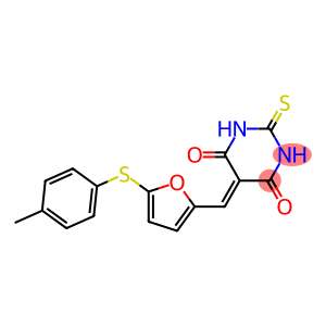 5-({5-[(4-methylphenyl)sulfanyl]-2-furyl}methylene)-2-thioxodihydro-4,6(1H,5H)-pyrimidinedione