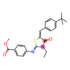 methyl 4-{[5-(4-tert-butylbenzylidene)-3-ethyl-4-oxo-1,3-thiazolidin-2-ylidene]amino}benzoate