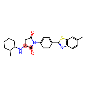 1-[4-(6-methyl-1,3-benzothiazol-2-yl)phenyl]-3-[(2-methylcyclohexyl)amino]-2,5-pyrrolidinedione