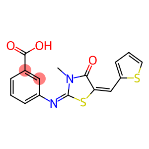 3-{[3-methyl-4-oxo-5-(2-thienylmethylene)-1,3-thiazolidin-2-ylidene]amino}benzoic acid