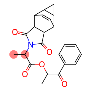 1-methyl-2-oxo-2-phenylethyl 2-(3,5-dioxo-4-azatetracyclo[5.3.2.0~2,6~.0~8,10~]dodec-11-en-4-yl)propanoate