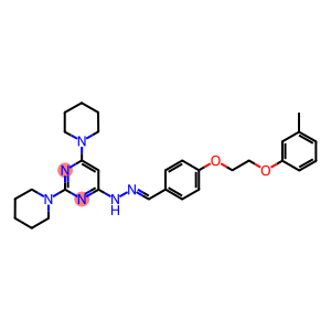 4-[2-(3-methylphenoxy)ethoxy]benzaldehyde [2,6-di(1-piperidinyl)-4-pyrimidinyl]hydrazone