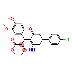 methyl 7-(4-chlorophenyl)-4-(4-hydroxy-3-methoxyphenyl)-2-methyl-5-oxo-1,4,5,6,7,8-hexahydro-3-quinolinecarboxylate