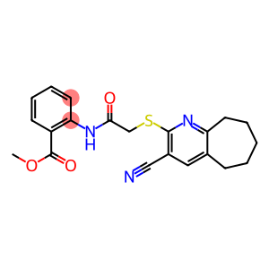 methyl 2-({2-[(3-cyano-6,7,8,9-tetrahydro-5H-cyclohepta[b]pyridin-2-yl)sulfanyl]acetyl}amino)benzenecarboxylate