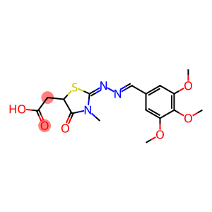 2-{3-methyl-4-oxo-2-[2-(3,4,5-trimethoxybenzylidene)hydrazono]-1,3-thiazolan-5-yl}acetic acid