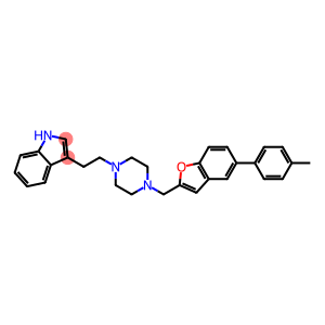 3-[2-(4-([5-(4-METHYLPHENYL)-1-BENZOFURAN-2-YL]METHYL)PIPERAZIN-1-YL)ETHYL]-1H-INDOLE