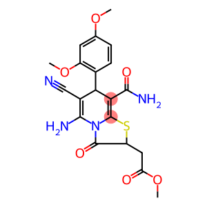 METHYL 2-[5-AMINO-8-(AMINOCARBONYL)-6-CYANO-7-(2,4-DIMETHOXYPHENYL)-3-OXO-2,3-DIHYDRO-7H-[1,3]THIAZOLO[3,2-A]PYRIDIN-2-YL]ACETATE