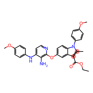 1-(4-Methoxyphenyl)-2-methyl-5-[3-amino-4-[(4-methoxyphenyl)amino]pyridin-2-yloxy]-1H-indole-3-carboxylic acid ethyl ester