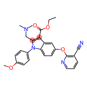 1-(4-Methoxyphenyl)-2-[(dimethylamino)methyl]-5-[3-cyanopyridin-2-yloxy]-1H-indole-3-carboxylic acid ethyl ester