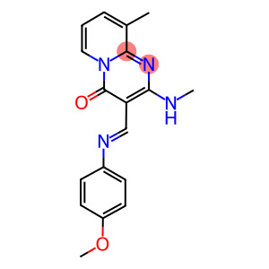 3-{[(4-methoxyphenyl)imino]methyl}-9-methyl-2-(methylamino)-4H-pyrido[1,2-a]pyrimidin-4-one