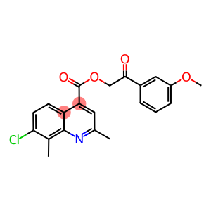 2-(3-methoxyphenyl)-2-oxoethyl 7-chloro-2,8-dimethyl-4-quinolinecarboxylate