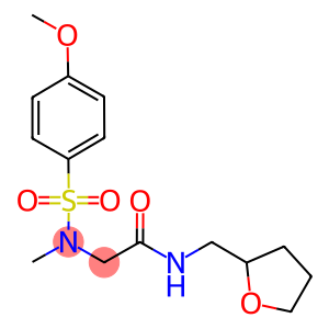 2-[[(4-methoxyphenyl)sulfonyl](methyl)amino]-N-(tetrahydro-2-furanylmethyl)acetamide