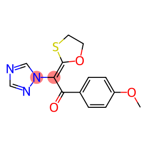 1-(4-methoxyphenyl)-2-(1,3-oxathiolan-2-ylidene)-2-(1H-1,2,4-triazol-1-yl)ethanone