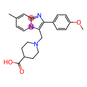 1-[2-(4-METHOXY-PHENYL)-7-METHYL-IMIDAZO[1,2-A]-PYRIDIN-3-YLMETHYL]-PIPERIDINE-4-CARBOXYLIC ACID