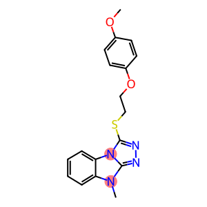 3-[2-(4-METHOXY-PHENOXY)-ETHYLSULFANYL]-9-METHYL-9H-BENZO[4,5]IMIDAZO[2,1-C][1,2,4]TRIAZOLE