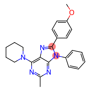 8-(4-METHOXYPHENYL)-2-METHYL-9-PHENYL-6-(PIPERIDIN-1-YL)-9H-PURINE