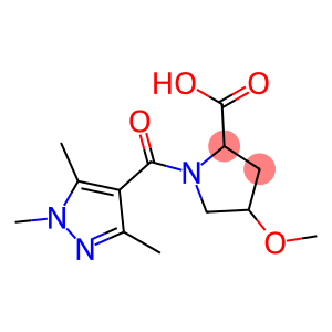 4-methoxy-1-[(1,3,5-trimethyl-1H-pyrazol-4-yl)carbonyl]pyrrolidine-2-carboxylic acid