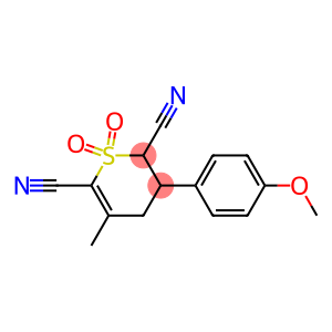 3-(4-methoxyphenyl)-5-methyl-1,1-dioxo-1,2,3,4-tetrahydro-1lambda~6~-thiine-2,6-dicarbonitrile