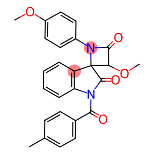 3-METHOXY-1-(4-METHOXYPHENYL)-5-((4-METHYLPHENYL)CARBONYL)SPIRO[AZETIDINE-4,3'-INDOLINE]-2,6-DIONE