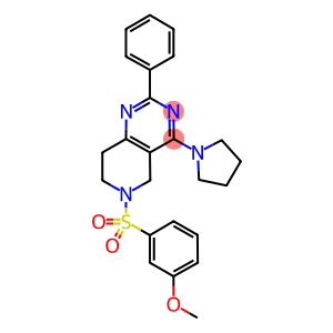 6-(3-METHOXY-BENZENESULFONYL)-2-PHENYL-4-PYRROLIDIN-1-YL-5,6,7,8-TETRAHYDRO-PYRIDO[4,3-D]PYRIMIDINE