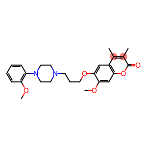 7-methoxy-6-(3-(4-(2-methoxyphenyl)piperazin-1-yl)propoxy)3,4-dimethyl-2H-1-benzopyran-2-one