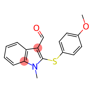 2-[(4-METHOXYPHENYL)SULFANYL]-1-METHYL-1H-INDOLE-3-CARBALDEHYDE