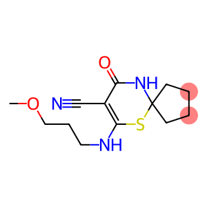 7-[(3-methoxypropyl)amino]-9-oxo-6-thia-10-azaspiro[4.5]dec-7-ene-8-carboni trile