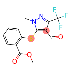 METHYL 2-([4-FORMYL-1-METHYL-3-(TRIFLUOROMETHYL)-1H-PYRAZOL-5-YL]SULFANYL)BENZENECARBOXYLATE