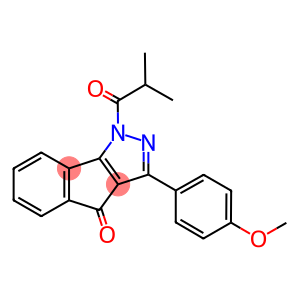 3-(4-METHOXYPHENYL)-1-(2-METHYLPROPANOYL)INDENO[2,3-D]PYRAZOL-4-ONE