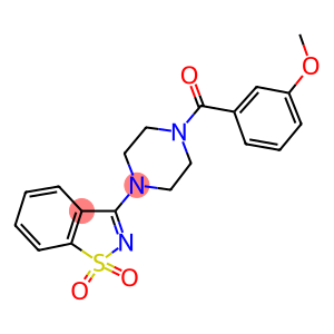 3-[4-(3-METHOXYBENZOYL)PIPERAZIN-1-YL]-1,2-BENZISOTHIAZOLE 1,1-DIOXIDE