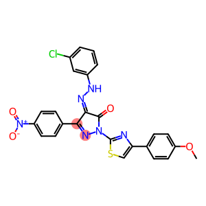 1-[4-(4-methoxyphenyl)-1,3-thiazol-2-yl]-3-(4-nitrophenyl)-1H-pyrazole-4,5-dione 4-[N-(3-chlorophenyl)hydrazone]