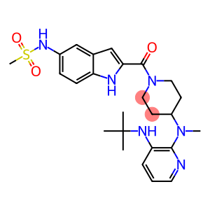 1-((5-methanesulfonamidoindol-2-yl)carbonyl)-4-(N-methyl-N-(3-((1,1-dimethylethyl)amino)-2-pyridinyl)amino)piperidine