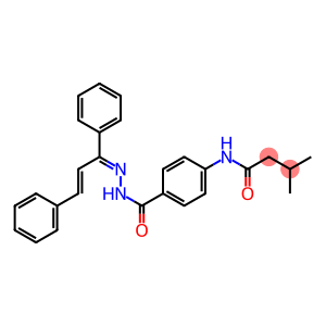 N-[4-({2-[(Z,2E)-1,3-diphenyl-2-propenylidene]hydrazino}carbonyl)phenyl]-3-methylbutanamide