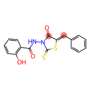 N-[(5Z)-5-BENZYLIDENE-4-OXO-2-THIOXO-1,3-THIAZOLIDIN-3-YL]-2-HYDROXYBENZAMIDE