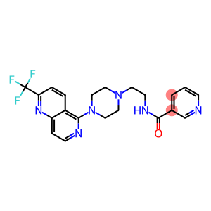 N-(2-(4-[2-(TRIFLUOROMETHYL)-1,6-NAPHTHYRIDIN-5-YL]PIPERAZIN-1-YL)ETHYL)NICOTINAMIDE
