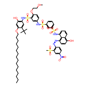N-[3-[(5-tert-Butyl-4-hexadecyloxy-2-hydroxyphenyl)aminosulfonyl]-4-(2-methoxyethoxy)phenyl]-N'-[5-hydroxy-8-(2-methylsulfonyl-4-nitrophenylazo)-1-naphtyl]-1,3-benzenedisulfonamide