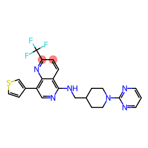 N-[(1-PYRIMIDIN-2-YLPIPERIDIN-4-YL)METHYL]-8-(3-THIENYL)-2-(TRIFLUOROMETHYL)-1,6-NAPHTHYRIDIN-5-AMINE