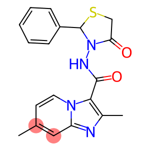 N3-(4-oxo-2-phenyl-1,3-thiazolan-3-yl)-2,7-dimethylimidazo[1,2-a]pyridine-3-carboxamide