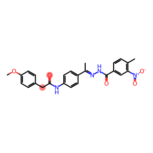 N-[4-(N-{3-nitro-4-methylbenzoyl}ethanehydrazonoyl)phenyl]-2-(4-methoxyphenyl)acetamide