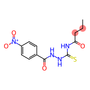 N-[(2-{4-nitrobenzoyl}hydrazino)carbothioyl]butanamide