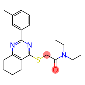 N,N-diethyl-2-{[2-(3-methylphenyl)-5,6,7,8-tetrahydro-4-quinazolinyl]sulfanyl}acetamide