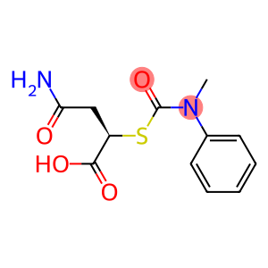 (+)-N-Methyl-N-phenylthiocarbamic acid S-[(R)-1-carboxy-2-(aminocarbonyl)ethyl] ester